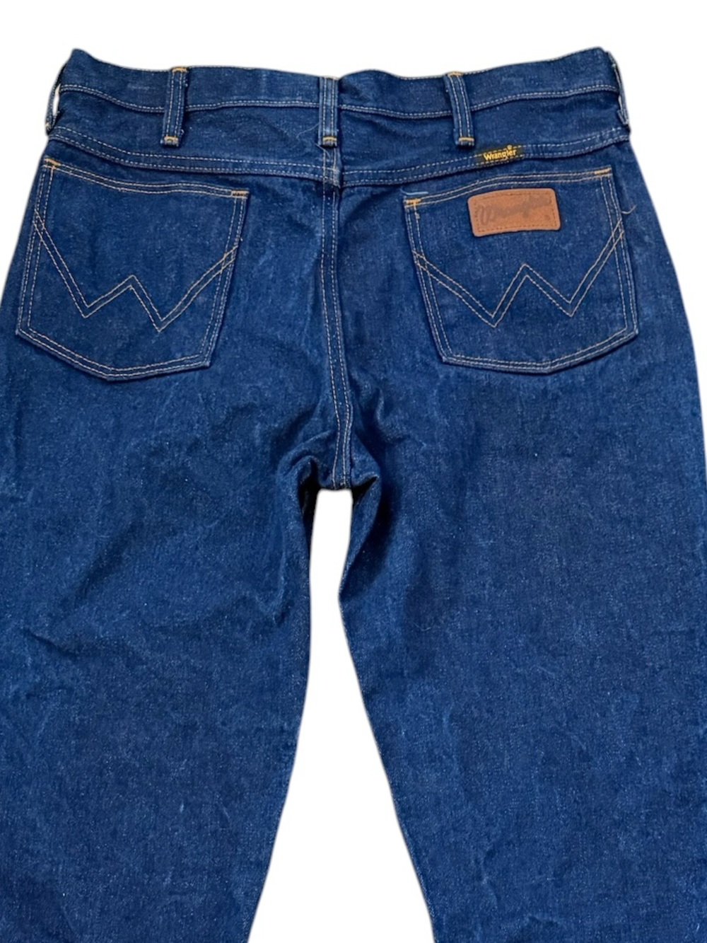 VTG 2002 Wrangler 945NAV Cowboy Cut Rigid Jeans 33x32 Fits 30x31 USA Dark Wash - Picture 7 of 13